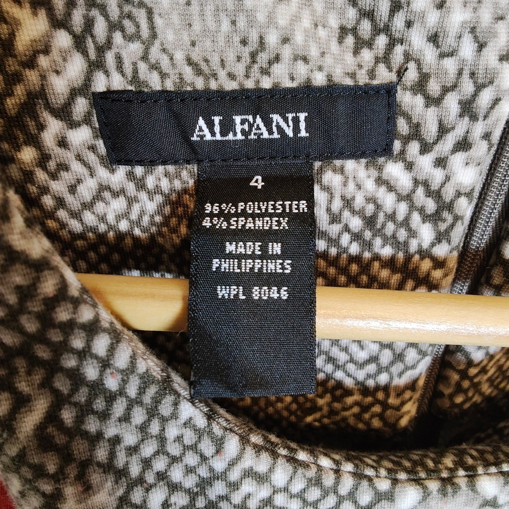 Alfani Sleeveless Midi Dress Women's Size 4 Colorblock Snakeskin Print - Picture 2 of 7